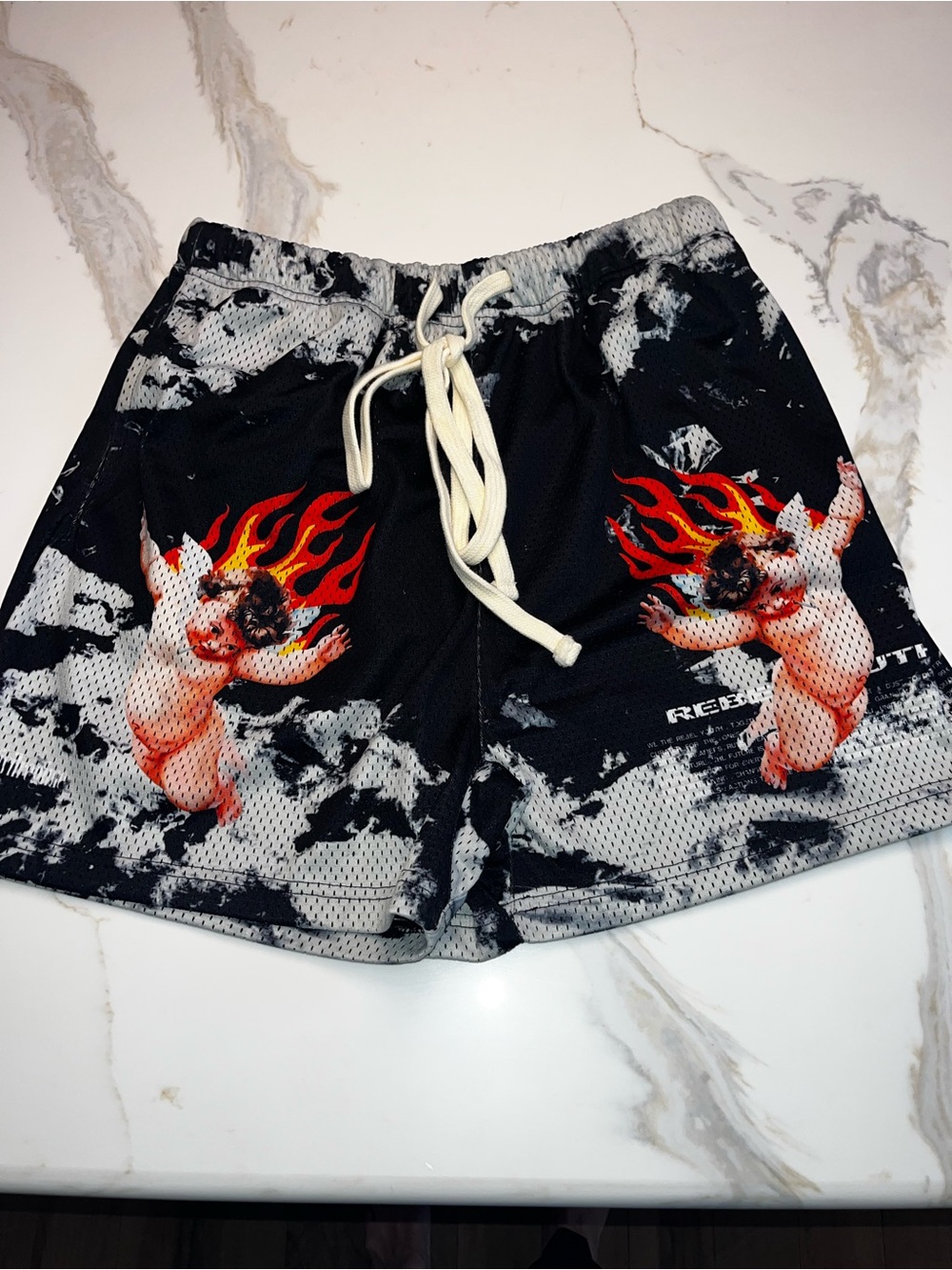 Civil Regime Rebel Smoking Angel Shorts Size Medium Euc